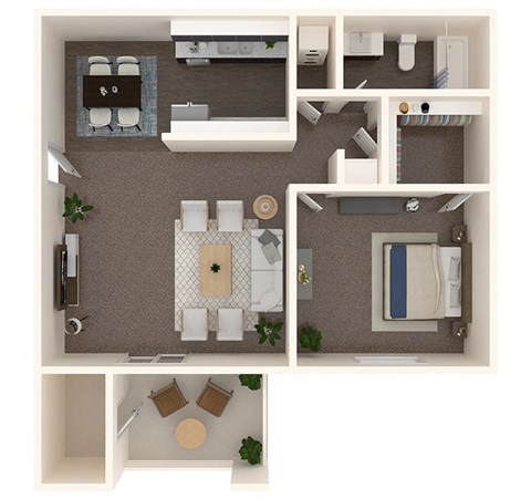 a floor plan of a one bedroom home at North Pointe, Post Falls, 83854